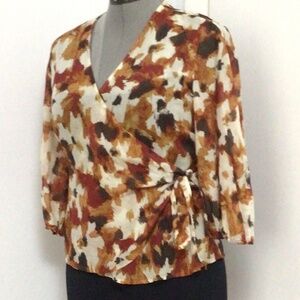 JJill Wrap Blouse Cotton/Silk Blend